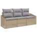 Set de Sofá de Jardín  Juego de 3 Gris Claro, Beige