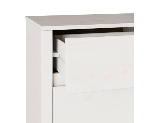 Comoda  ""DRAMMEN"" Blanca 111x43x73,5 cm de Madera Sólida de Pino