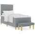 Cama con Somier  con Colchón y Banco Gris Claro 90x200 cm Tela