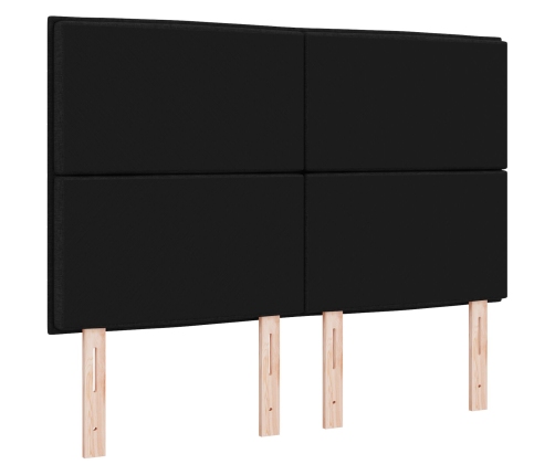 Cabecera  diseño de líneas LED negra 160 cm tela