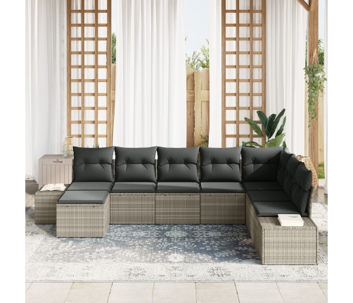 Conjunto de Sofás de Jardín  Conjunto de 8 Gris Claro