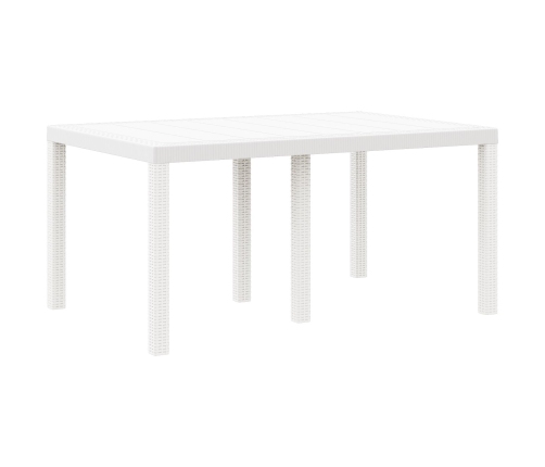 Juego de Comedor de Jardín  de 7 Piezas con Cojines Blanco Poliratán