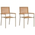Sillas de jardín apilables  con cojines 2 pcs Beige Polirratan