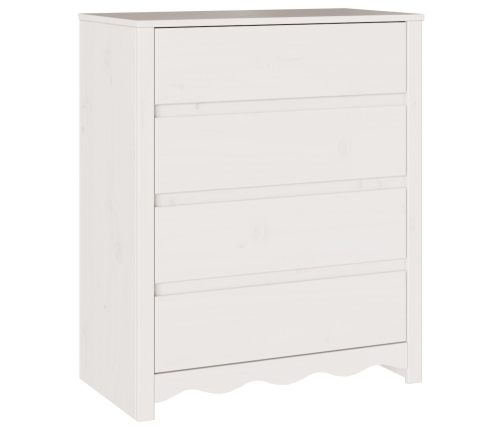 Cajonera  ""DRAMMEN"" Blanca 76,5x40x91 cm Madera Maciza de Pino