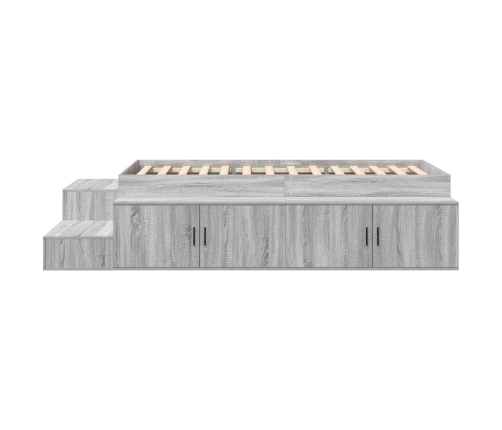 Cama de Almacenamiento Gris Sonoma Madera Engineered 90 x 200 cm