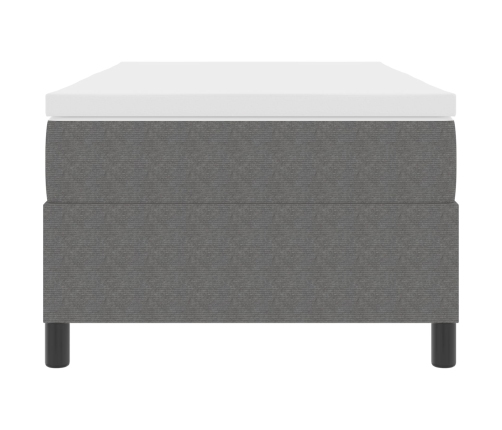 Cama Box Spring de  con Colchón Gris 90x200 cm Tela de Microgamuza