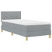 Cama con base  con colchón y LED gris claro 100x200 cm tela