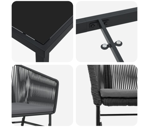 Set de 5 Negro, Gris oscuro