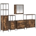 Conjunto de Muebles de Baño de 5 Piezas  en Roble Ahumado de Madera Derivada