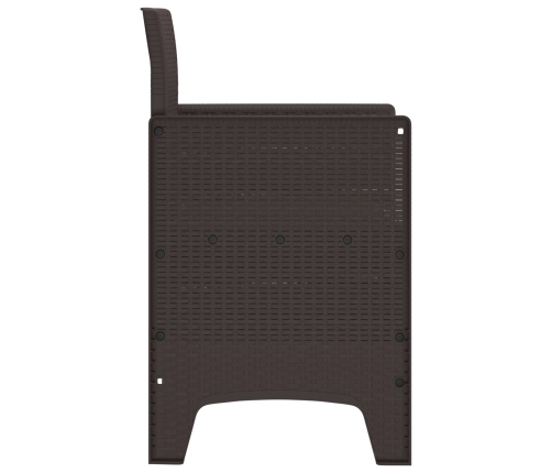 Silla de jardín Juego de 4 Marrón Polipropileno Estándar