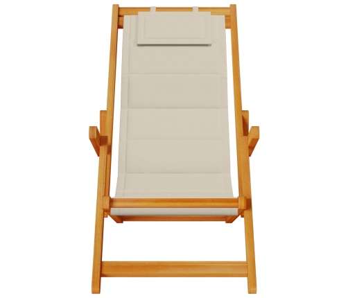 Sillas de playa plegables  2 pcs Taupe de Madera de Acacia y Textilene