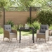 Conjunto de comedor de jardín  de 3 piezas con cojines Beige Poliratán
