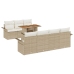 Conjunto de sofá de jardín de 8 piezas con cojines beige de ratán