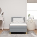 Cama con Base con Colchón y Luz LED Gris Claro 90x200 cm Tela