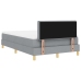 Cama Box Spring con Colchón y Luz LED Gris Claro 120x200 cm Tela