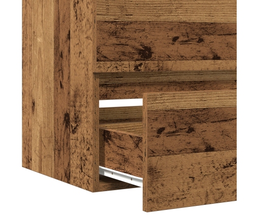 Gabinete de lavabo  con lavabo integrado Madera negra madera compuesta, Gabinete de lavabo  Madera vieja 41x38,5x45 cm Madera compuesta