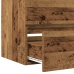 Gabinete de lavabo  con lavabo integrado Madera negra madera compuesta, Gabinete de lavabo  Madera vieja 41x38,5x45 cm Madera compuesta