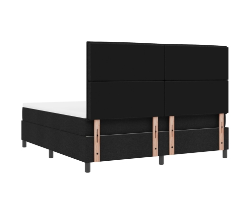 Somier con Colchón y LED Negro 180x200 cm Tela