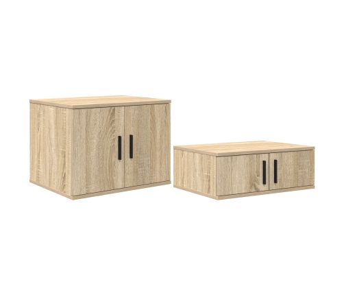 Cama con Almacenamiento  Roble Sonoma 75x190 cm