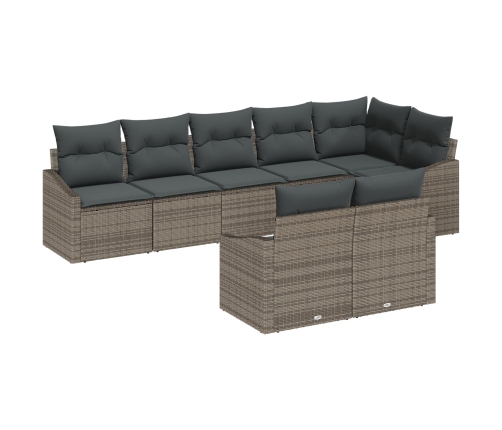 Conjunto de Sofás de Jardín  Juego de 8 Gris Oscuro y Marrón