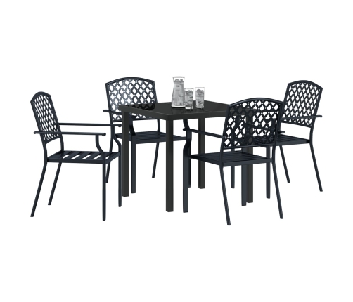 Juego de Comedor de 5 Piezas de Acero Antracita