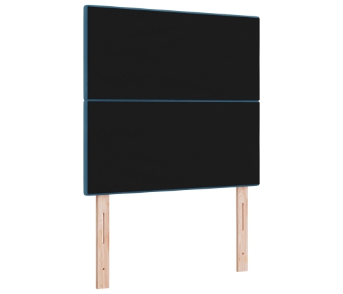 Cabecero de  con botones capitoné azul oscuro de 90 cm en terciopelo