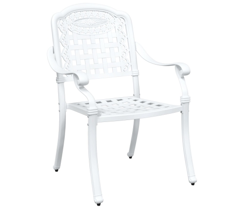 Conjunto de Bistro de Jardín de 3 Piezas  Blanco de Aluminio Fundido