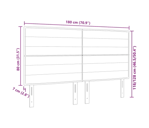 Cabecero LED Diseño Líneas Gris Claro 90 cm Tela