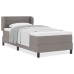 Cama con somier y colchón  en taupe 90x190 cm de tela