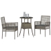 Juego de Comedor de Jardín de 3 Piezas Gris Ratán Sintético