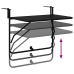 Mesa de balcón colgante plegable  negra de 60x40 cm en acero
