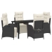 Juego de Comedor de Jardín de 5 Piezas Rattan Negro