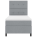 Cama con box spring  con colchón gris claro 90x200 cm tela
