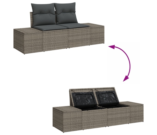 Set de Sofás de Jardín de 7 Piezas con Cojines Gris Ratán