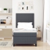 Cama con cajón de  con colchón&LED Gris Oscuro 90x200 cm Tela de terciopelo
