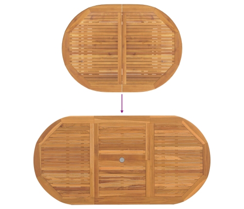 Conjunto de 7 Piezas de Comedor de Jardín de Madera Sólida de Teca