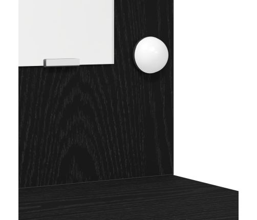 Juego de tocador de 2 piezas con LED de  en madera negra