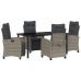 Conjunto de comedor de jardín de 5 piezas gris ratán poliéster