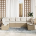 Conjunto de sofá de jardín  de 7 piezas con cojines Beige Polyratán