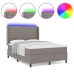 Cama box spring con colchón y LED Taupe 140x200 cm Tela