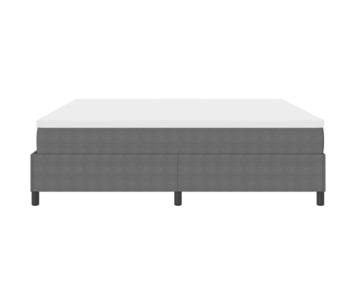 Cama con Base de Muelles de  Gris 200x200 cm Tela de Sarga