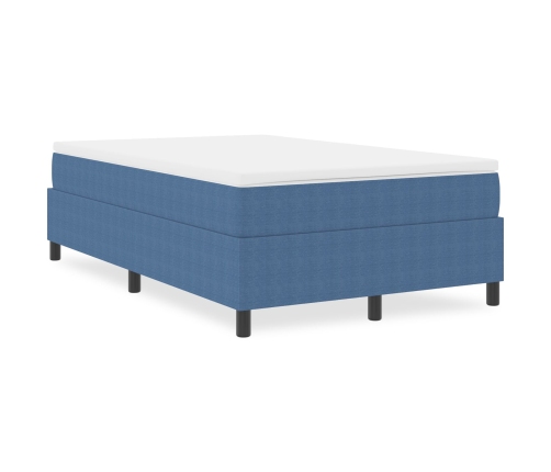 Cama Box Spring  Azul Doble Pequeña Tela de Pana