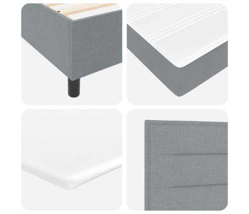 Cama con Box Spring  con Colchón Gris Claro 140x190 cm Tela