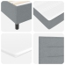 Cama con Box Spring  con Colchón Gris Claro 140x190 cm Tela