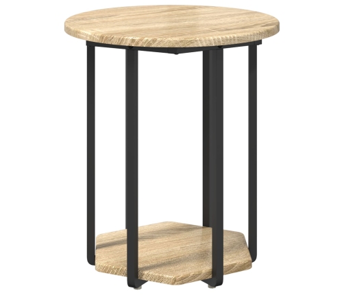 Mesa auxiliar  de 2 piezas de madera de roble Sonoma y metal