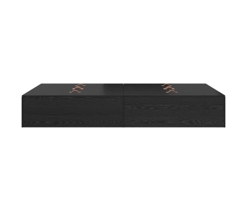 Cama  con Almacenamiento Roble Negro Madera Doble Estándar