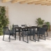 Set de Comedor de Jardín de 7 Piezas  Negro Poliratán