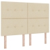 Cama Box Spring  con Colchón y Banco Crema 140x190 cm Tela