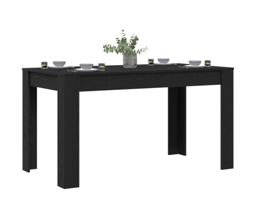 Mesa de Comedor  Negra de Roble 140x74,5x76 cm de Madera de Ingeniería