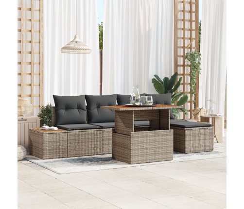 Conjunto de Sofá de Jardín  Conjunto de 6 Gris